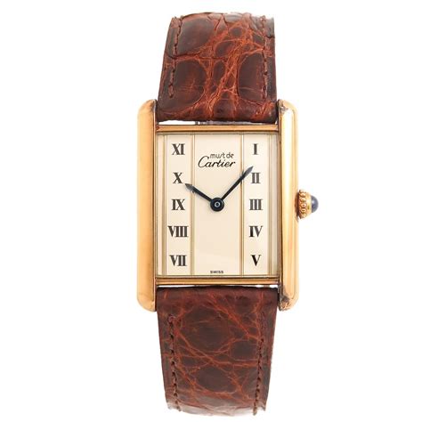 cartier must de tank vermeil|vintage Cartier Tank vermeil watch.